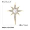 Broche de aleación de lujo de alta calidad, exquisito, con diamantes de imitación, cruz, estrella de ocho puntas, broches de joyería para corsage de ropa de mujer con temperamento