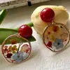 Pendientes Rojos Retro de Flores Secas, Pendientes Femeninos de Nicho Únicos, Nuevos Pendientes Populares de Gama Alta para Verano