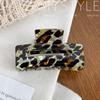 Estampado de Leopardo Moderno Pinza para el Pelo Cuadrada Hueca para Mujer Pinza Trasera para el Cabello de Ácido Acético Imitación Nueva Moda Transfronteriza Tocado Accesorios para el Cabello de Mujer