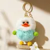 Pele de Coelho Rex Sintética Pato Amarelo Fofo Ins Celebridade da Internet Chaveiro de Carro Pingente Decoração de Mochila Presente de Aniversário