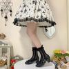 Medias de seda blancas, calcetines Lolita, calcetines con ribete de encaje, calcetines apilados de longitud media con lazo fino para mujer, primavera y verano, Jk