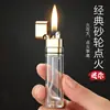 Encendedor Compacto de Queroseno Delgado Mecanismo de Rueda Clásico Tanque de Aceite Transparente Visible Encendedor de Queroseno para Hombres Modelo Nuevo