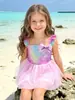 Traje de baño de una pieza estilo falda para niñas Traje de baño de falda de sirena Traje de baño de princesa Traje de baño para niños para aguas termales