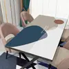 Toalha de mesa de couro Morandi de luxo leve, à prova d'água, à prova de óleo, anti-queimadura, retangular, toalha de mesa de couro PVC, toalha de mesa para mesa de centro