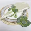 26 Modelos Nuevos de Anillos para Servilletas de Hojas de Eucalipto Artificial de Pascua, Decoraciones de Mesa para Fiestas Estilo Francés, Adornos Temáticos del Bosque, Fábrica Transfronteriza