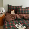 Nuevo juego de cuatro piezas de ropa de cama de gasa de doble capa tipo nube esponjosa estilo ins, juego de tres piezas individual para dormitorio, funda de edredón individual, apto para todas las estaciones