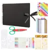 Venta Caliente Transfronteriza DIY Álbum de Fotos Familiar Scrapbook Juego de Seis Piezas Tarjeta Negra para Graffiti Colección de Páginas Interiores Álbum Conmemorativo Mayoreo
