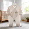 26 Romper de Bebé Delgado de Verano con Mariposas de un Solo Lado Mono de Bebé de Algodón con Velcro de Dibujos Animados Talla 52-59
