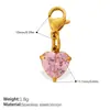 Europeo y Americano Nicho Lujo Ligero Zircón de Color Colgante con Cierre de Langosta Desmontable Acero Inoxidable DIY Cadena para Bolsos Accesorios de Pulsera