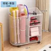 Cesta de Armazenamento para Tapete de Yoga com Rodas, Rack de Armazenamento para Equipamentos Esportivos e de Fitness, Suporte para Halteres, Rack de Armazenamento para Raquetes de Badminton e Bola de Basquete