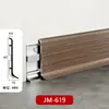 Zoclo de Aleación de Aluminio con Veta de Madera, Zoclo Metálico de Color Madera Natural Ultra Delgado de Doble Capa de 6 cm con Sistema de Clip, Sin Adhesivo
