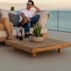 Sofá de teca para exterior, patio, jardín, exterior, nórdico, de madera maciza, de ratán, para ocio, mesa de centro, muebles combinados