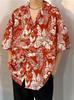 Camisa Floral de Manga Corta para Hombre y Mujer Ins Vintage Holgada Estampado Completo Camisa Hawaiana Verano Estilo Port Todo Fósforo Camisa de Moda