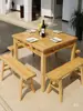 Juego de Mesa y Sillas de Comedor de Madera Maciza, Mesa de Comedor para Restaurante, Mesa para Apartamento Pequeño, Mesa de Comedor para el Hogar, Mesa Cuadrada, Mesa de los Ocho Inmortales Estilo Antiguo