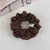 Scrunchie de lunares en bloques de color vintage para mujer, suave liga para el cabello de tela estilo Mori, banda elástica simple para el cabello, accesorio artístico para el cabello