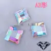 Adesivo decorativo superfície de malha gema quadrada sem furo broca 25 material strass quadrado fundo plano 25 quadrado diy acrílico