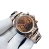 Reloj Mecánico Totalmente Automático Laojia Panda Daytona con Bisel de Cerámica de Acero Inoxidable, Hebilla Original Luminosa, Correa de Acero Inoxidable, Reloj para Hombre