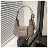 2024 Nova Bolsa de Ombro Elegante Moda Retro Fresca Cor Sólida Design Crossbody Sob o Braço