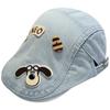 2024 nuevo gorro de visera de cachorro lindo japonés para niños primavera y verano retro mezclilla que combina con todo cara pequeña boina de pintor marea