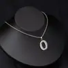 Exportación Transfronteriza Simple y de Moda 26 Letras Inglesas Collar de Acero de Titanio para Hombres y Mujeres Hip-Hop Versátil Cadena de Diamantes para Suéter