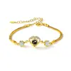 Pulsera con Forma de Corazón 'Te Amo' en 100 Idiomas para Mujer Versión Coreana Simple Elegante Joyería Pulsera para Recuerdo de Amor de Celebridad de Internet