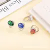 Joyería Transfronteriza, Anillos Incrustados de Diamantes, Joyería para Manos, Piedras Preciosas de Colores, Anillos de Alta Gama, Joyería para Manos, Stock Listo del Fabricante