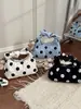 Bolso de lona de lunares de nicho transfronterizo nuevo para mujer, bolso cruzado moderno y a la moda, bolso de hombro simple y versátil, bolso tipo dumpling