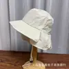 Chapéu de Proteção Solar Secagem Rápida Estilo Coreano para Mulheres, Chapéu de Pescador à Prova de Vento para Exterior, Proteção para o Pescoço, Aba Larga, Chapéu de Sol para Ciclismo e Montanhismo de Verão