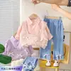 Conjunto de outfit de otoño para niñas, conjunto de tres piezas de suéter de punto con lazo de otoño para niños, ropa de primavera y otoño para niñas, adecuado para bebés de 1 a 3 años, estilo moderno