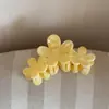 Grampo de Cabelo de Frangipani Amarelo e Branco Estilo Férias de Verão, Presilha de Cabelo Gradiente de Alta Qualidade, Grampo de Cabelo Floral Doce, Acessório de Cabelo