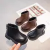 Botas Martin para Niños 2025 Otoño/Invierno Nuevas Botas Infantiles Botines Cortos para Bebé Botas de Piel con Forro de Terciopelo de Invierno Zapatos para Niñas