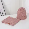 Conjunto de sombrero de terciopelo Diamond Plus creativo, venta al por mayor de fábrica, bufanda cálida de otoño e invierno, conjunto de bufanda de punto para exteriores