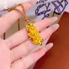 Novo Pingente de Moeda Pixiu Banhado a Ouro Estilo Chinês, Pingente de Corrente para Suéter Pixiu Banhado a Ouro em Latão Que Atrai Riqueza e Boa Sorte, Não Desbota Facilmente