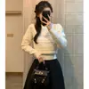 Suéter Pulóver de Color Sólido con Cuello Redondo para Mujer, Nuevo 2026 Otoño/Invierno Holgado Elegante Top de Punto