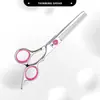 Tijeras para peluquería y limpieza de mascotas, juego especializado de tijeras de esquileo para perros, tijeras rectas y curvas, rosa