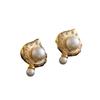 Pendientes de perlas para mujer, estilo retro de mediados de la antigüedad, con diseño de nicho en forma de corazón de melocotón, pendientes de alta calidad de estilo cortesano con temperamento francés.