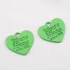 Acessórios para Joias DIY Liga de Metal Artesanal Cor de Doce Coração de Pêssego Pingente de Coração Dupla Face Pingente com Letra em Inglês Pingente de Colar