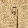 Comercio Exterior Transfronterizo Europeo y Americano Ropa de Mujer, Moda de Venta Caliente en Aliexpress Chaqueta Corta de Lentejuelas Color Arena Estilo Chanel