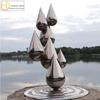 Aço inoxidável gota d'água spray hotel piscina praça externa espelho metal decoração escultura fabricação de decorações