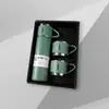 Juego de Tazas Aisladas al Vacío de Acero Inoxidable 304, Gran Capacidad, Una Taza con Tres Tapas, Tapa Portátil, Taza Recta, Taza de Regalo, Caja de Regalo