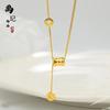 Tienda de oro con diseño de escamas de dragón para coche, collar pequeño para hombre, cadena de clavícula de nicho, joyería chapada en oro de cobre, regalo para novia
