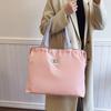 Bolsa de Compras Plegable de Nailon a Color de Nuevo Diseño Transfronterizo, Bolsa de Compras Portátil de Gran Capacidad, Bolsa de Compras para Supermercado, Bolso de Mano