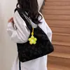 Bolsa de Ombro Plissada com Bolhas de Flores Fofa Grande Capacidade Leve Simples para o Dia a Dia Feminina Pequena Fresca e Doce Bolsa de Mão