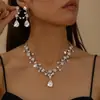 Conjunto de Collar y Aretes Europeos y Americanos Transfronterizo Joyería de Moda para Vestidos de Novia, Fiestas, Banquetes y Uso Diario