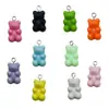 Cor resina 1 urso pingente pingente doce cor acrílico brincos chaveiro diy jóias acessórios material