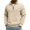 Comércio Exterior Transfronteiriço Amazon Y2 nova moda outono e inverno masculina casual cor sólida com zíper gola alta polo moletom para homens