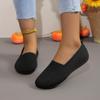 Sapatos Femininos Mocassins Largos de Bico Redondo Respiráveis Slip-On de Bico Baixo para Comércio Exterior Europeu e Americano Tamanho Grande Mocassins Preguiçosos Respiráveis