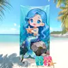 Toalla de Playa Temu Transfronteriza Más Vendida Lindo Dibujo Animado Estampado de Animales Marinos La Sirenita Toalla de Baño Infantil