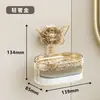 Suporte de Sabonete Criativo Borboleta com Ventosa Porta-Objetos de Luxo Leve para Parede de Cozinha e Banheiro Suporte Drenante de Duas Camadas