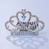 Tocado de corona para niños, corona de princesa con diamantes de imitación, peine para el cabello, regalo de cumpleaños para niña pequeña, accesorios para el cabello de bebé, peine, joyería